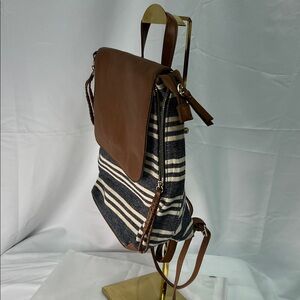 George Tan and Striped Backpack